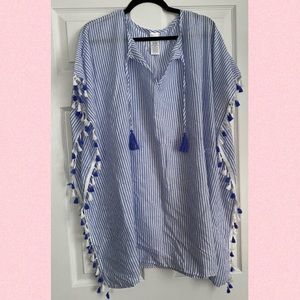 Striped swim coverup